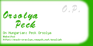orsolya peck business card